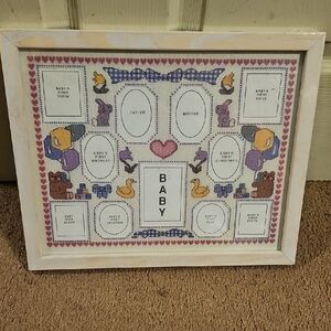 Baby Memory Frame with Heart and Animal Accents